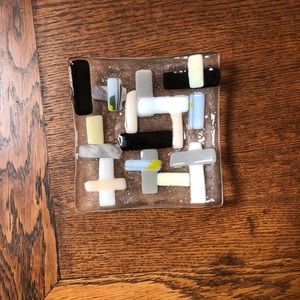 Fused art glass dish